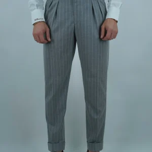 Gurkha 4 Bottoni - Fondo 17/20cm | Doppia Fibbia Regolabile | Grigio Gessato