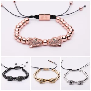 Bracciale in metallo modello doppia pantera