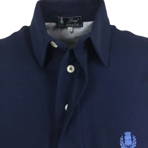 POLO piquet Blu Navy manica corta collo in tinta