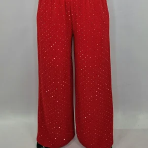 PANTALONE BRILLANTINI ROSSO
