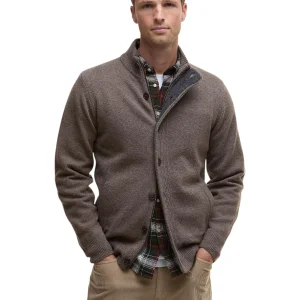 Cardigan Essential Patch Zip Through MKN0731 Dark Stone