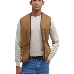 Smanicato Gilet Warm Pile Waistcoat Zip MLI0004 Brown