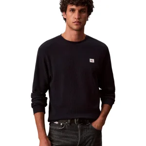 T-shirt a Maniche Lunghe Waffle Badge Crew LV040EM217 Dark sapphire