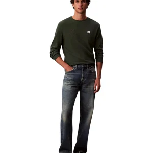 T-shirt a Maniche Lunghe Waffle Badge Crew LV040EM217 Sycamore