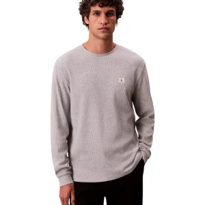 T-shirt a Maniche Lunghe Waffle Badge Crew LV040EM217 Heroic Grey Htr