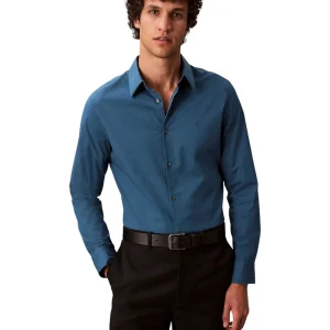 Camicia a Maniche Lunghe Solid Stretch LV04LB145G Alfalfa Blue