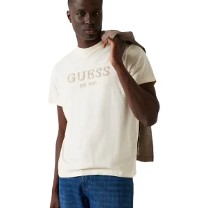 T-shirt a Maniche Corte Logo Frontale M5YI17 Pearl white