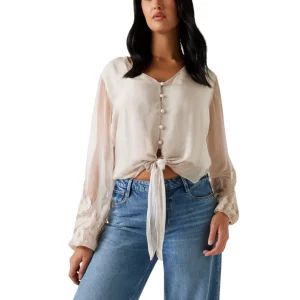 Camicia a Maniche Lunghe Ls Camilla Garment Dyed Top W5YH0V Desert Rider Multi