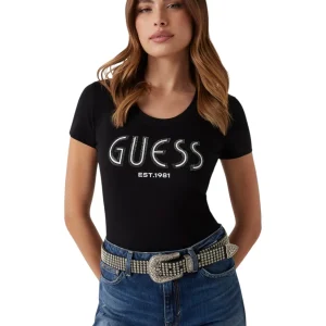 T-shirt a Maniche Corte Cn Ss Guess Logo Tee W5YI05 Jet Black A996