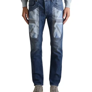 Pantaloni 5 Tasche Anniversary 5 Tasche ANNIV002 Blu Scuro Toppe Uk Blu