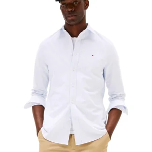 Camicia a Maniche Lunghe Heritage Oxford MW0MW36238 Cloudy Blue, White