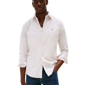 Camicia a Maniche Lunghe Heritage Oxford MW0MW36238 Safari Canvas, White