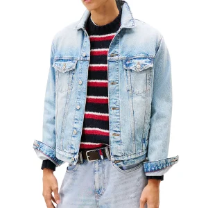 Giubbino di Jeans Ryan Rglr Trckr Rwb DM0DM21242 Denim Mid Light Blue