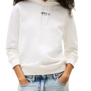Felpa Pullover con Cappuccio Tjw Reg Ess Logo 2 H DW0DW20943 Ecru