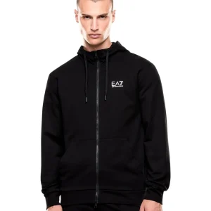 Felpa Pullover con Cappuccio 7M000568 Black, White