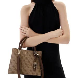 Borsa a Spalla Noelle Ii 3 Comp Shldr Xbody HWBG96 Latte Logo, Brown