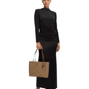 Borsa a Spalla Noelle Ii 3 Comp Shldr Xbody HWBG96 Latte Logo, Brown