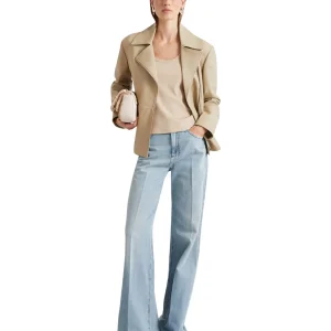 Giacca in Pelle 2613441034200 MLSNEGOZI Sabbia