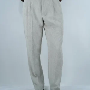 Gurkha 1 bottone In Velluto a Coste - Fondo 20/23cm | Doppia Fibbia Regolabile | Avorio