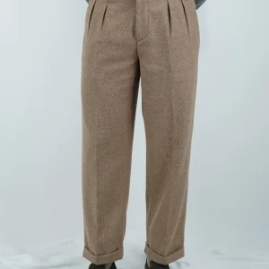 Gurkha Biforcato In Flanella - Fondo 23/26cm | Doppia Fibbia Regolabile | Argilla