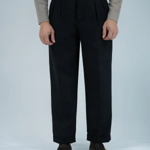 Gurkha Biforcato In Flanella - Fondo 23/26cm | Doppia Fibbia Regolabile | Nero