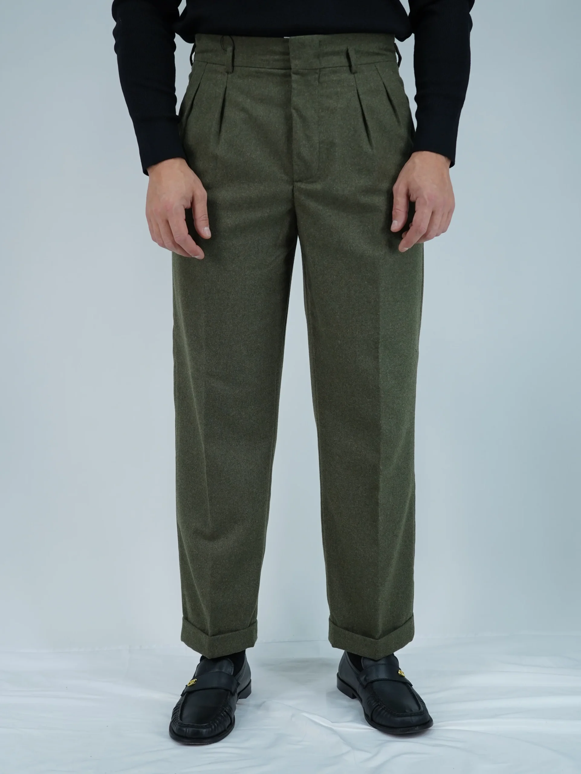 Gurkha Con Passanti In Flanella - Fondo 23/26cm | Verde Foresta