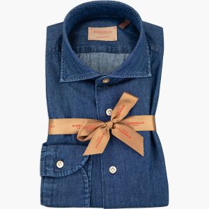 Camicia BORRIELLO in Cotone Denim Scuro