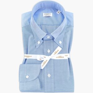 Camicia BORRIELLO Button Down in Oxford Celeste