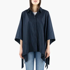 Camicia Mantella ASPESI Tarita in Nylon Blu Navy