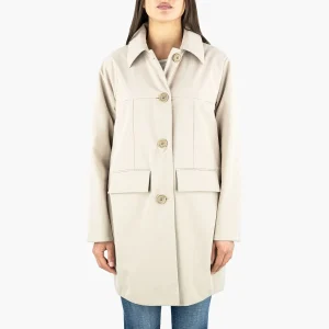 Cappotto ASPESI Aveline in Tela Misto Cotone Sabbia