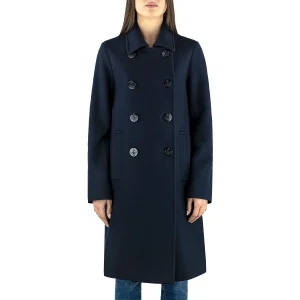 Cappotto ASPESI Doppiopetto in Lana Cotta Blu Navy