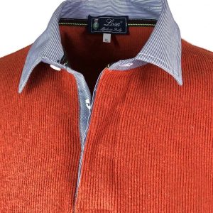 POLO  IN COSTA Arancio  collo Millerighe