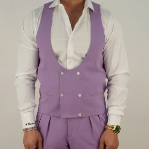 Panciotto Doppiopetto 6 bottoni - Lilla