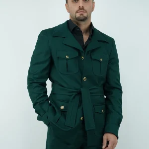 Giacca Safari bottoni oro - Verde