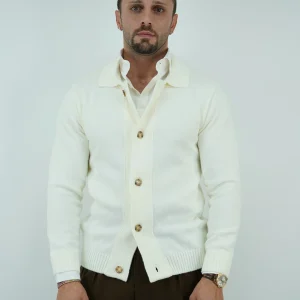Cardigan panna in lana