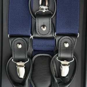 Bretelle blu doppia abbottonatura