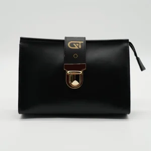 Pochette monogram nera