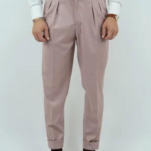 Gurkha Con Bottoni Oro - Fondo 17/20cm | Doppia Fibbia Regolabile | Rosa Antico