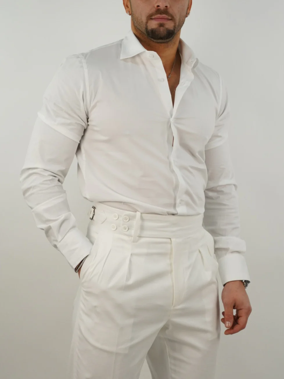 Camicia collo francese bianca - immagine 2
