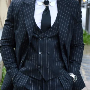 Abito 3 Pezzi - Linea Harmonious | Nero Gessato