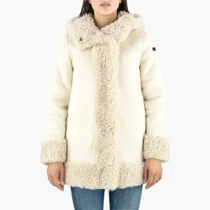 Eco Montone Reversibile RRD Lamb Hood Wom Jkt Sand