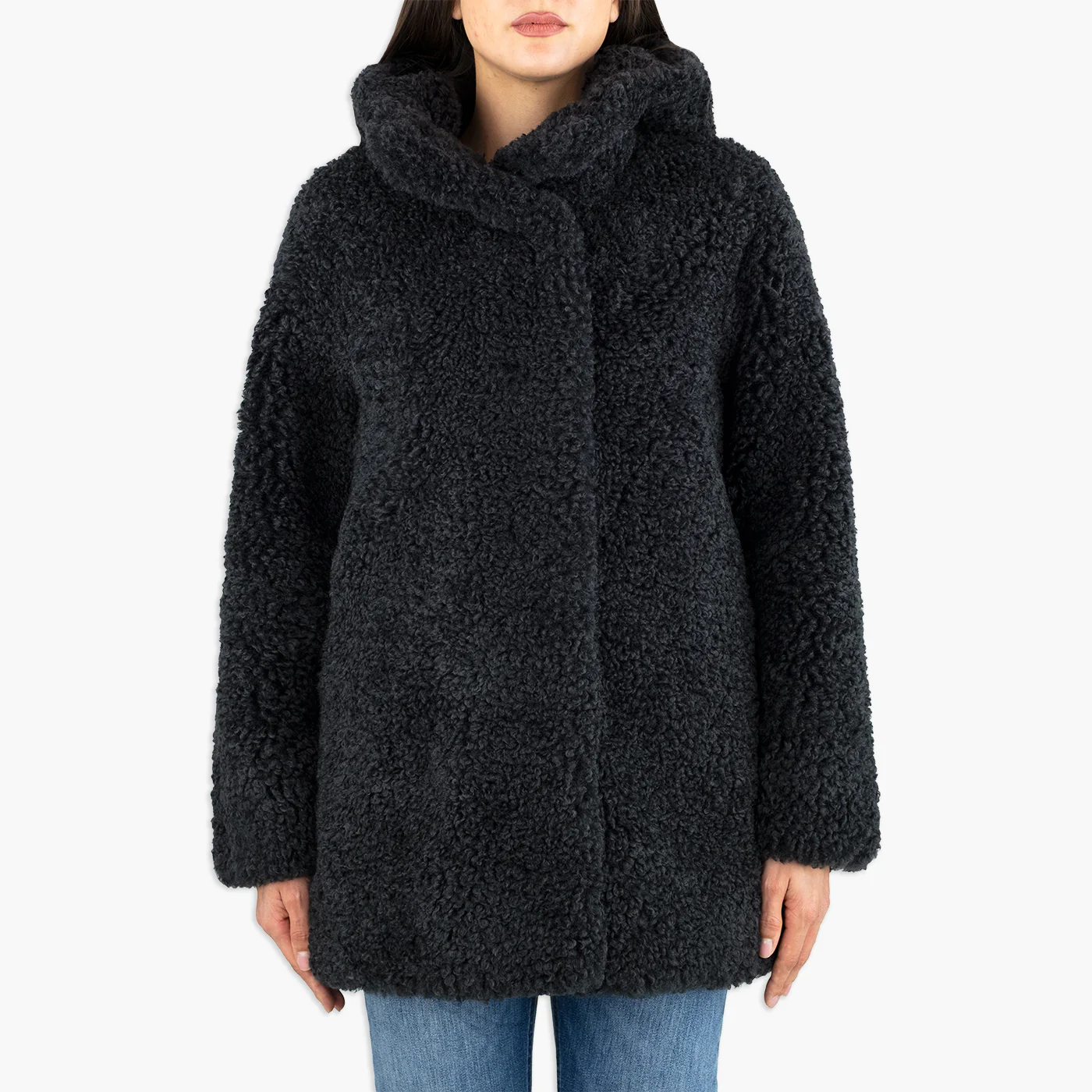 Eco Montone Reversibile RRD Lamb Hood Wom Jkt Black Lead - immagine 3