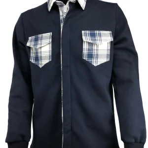 Camicia Felpa Blu Navy  Scozzese