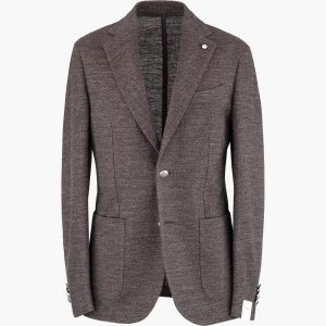 Giacca LBM Jack in Misto Lino e Cotone Marrone