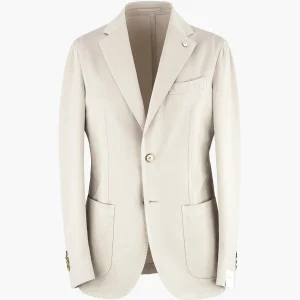 Giacca LBM Jack in Cotone e Seta Tinto Capo Sabbia