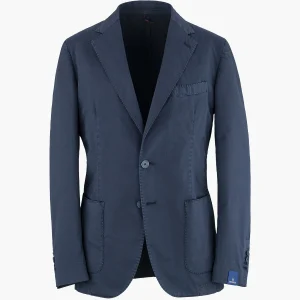 Giacca SANTANIELLO in Cotone Super Light Tinto Capo Blu Navy