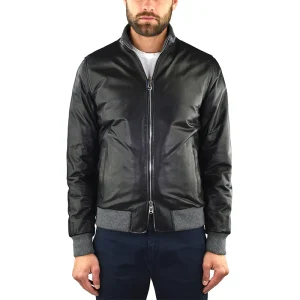 Giubbotto BARBA Napoli Fox Rev in Pelle Nero