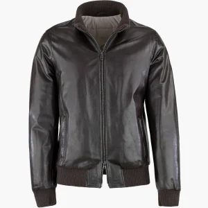 Giubbotto BARBA Napoli Fox in Pelle Testa di Moro