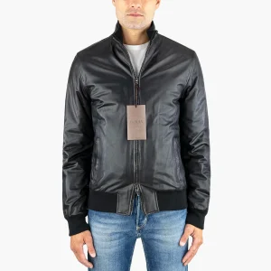 Giubbotto BARBA Napoli Fox in Pelle Nero