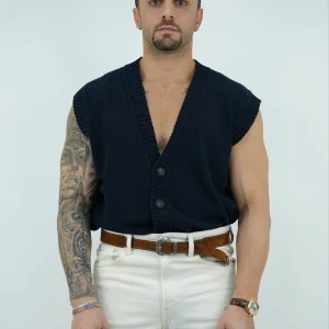 Gilet smacchinato blu